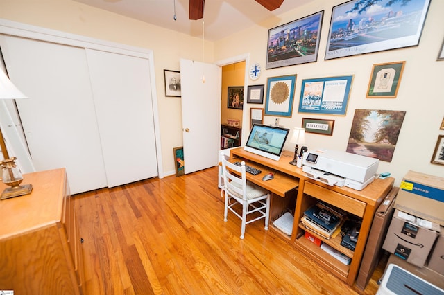 109 Kent Pl, Spartanburg, SC 29307 - office with ceiling fan and light wood-style flooring
