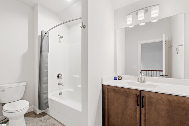 1 Winding Rock Rd, Simpsonville, SC 29680 - bathroom featuring toilet, vanity, shower / tub combo, and baseboards