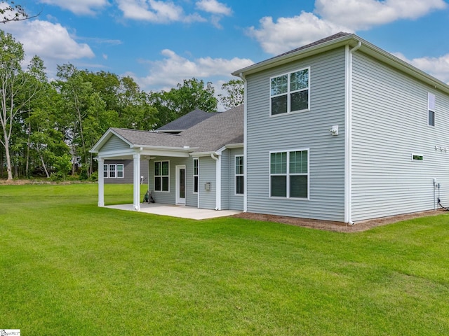 4427 Storehouse Run, Boiling Springs, SC 29316 - back of property with a patio, a yard, and a shingled roof