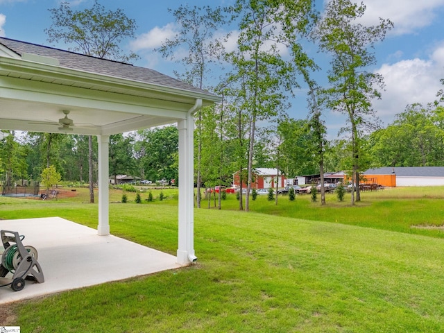 4427 Storehouse Run, Boiling Springs, SC 29316 - view of green lawn featuring ceiling fan and a patio area
