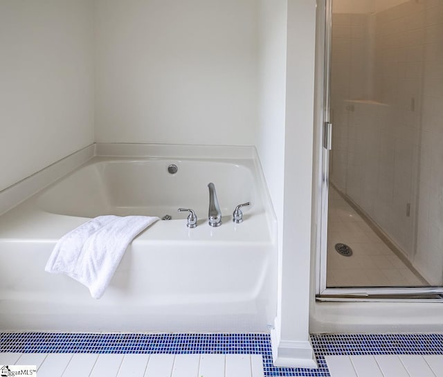 19 Hartwell Dr, Simpsonville, SC 29681 - bathroom featuring a bath, a shower stall, and tile patterned floors