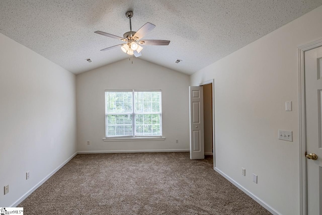 19 Hartwell Dr, Simpsonville, SC 29681 - carpeted empty room with a ceiling fan, lofted ceiling, a textured ceiling, and baseboards