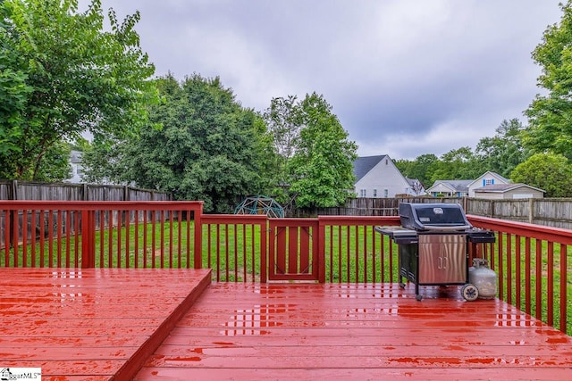 19 Hartwell Dr, Simpsonville, SC 29681 - wooden terrace with a grill