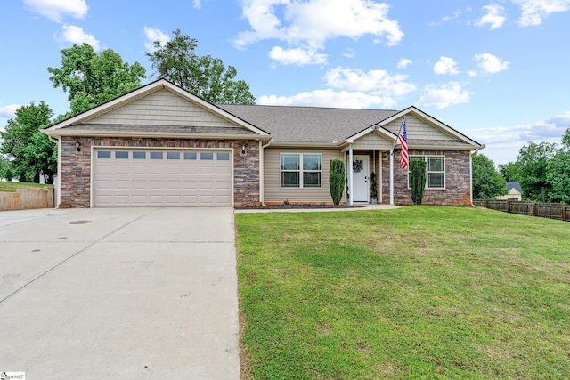 881 Cothran Rd, Inman, SC 29349 - single story home with concrete driveway, an attached garage, and stone siding