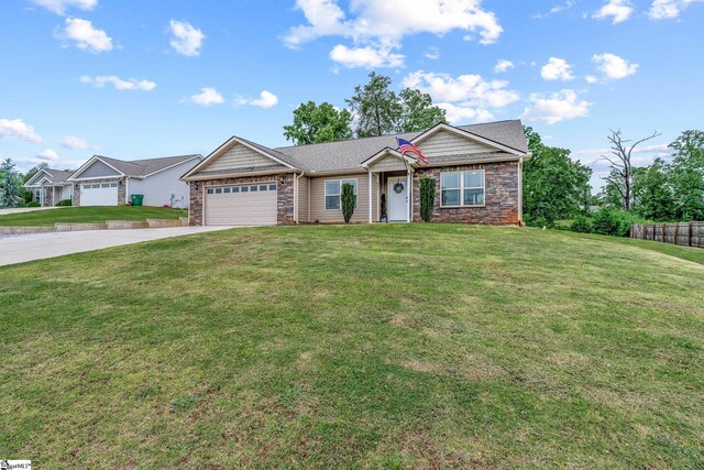 881 Cothran Rd, Inman, SC 29349 - single story home with stone siding, driveway, and a garage