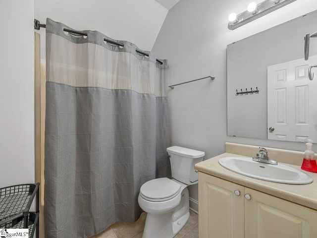 251 Saddlebrook Dr, Moore, SC 29369 - full bathroom with vanity, tile patterned flooring, toilet, and a shower with shower curtain