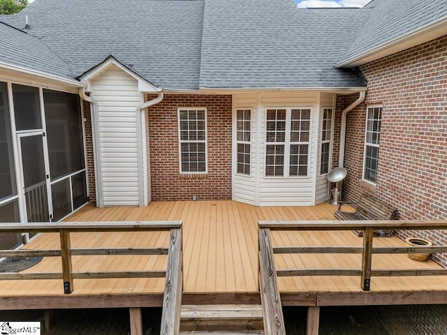 251 Saddlebrook Dr, Moore, SC 29369 - wooden deck with a sunroom