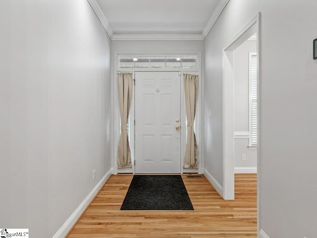 251 Saddlebrook Dr, Moore, SC 29369 - entrance foyer featuring ornamental molding, light wood-type flooring, and baseboards
