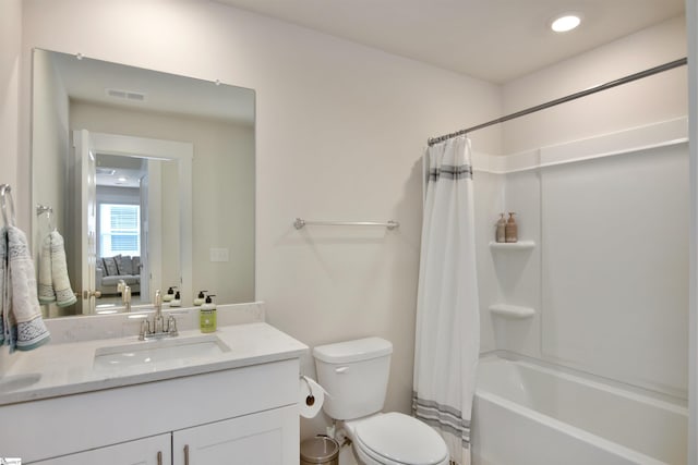 105 Boren Way, Greenville, SC 29607 - full bathroom with vanity, shower / tub combo, toilet, ensuite bathroom, and recessed lighting