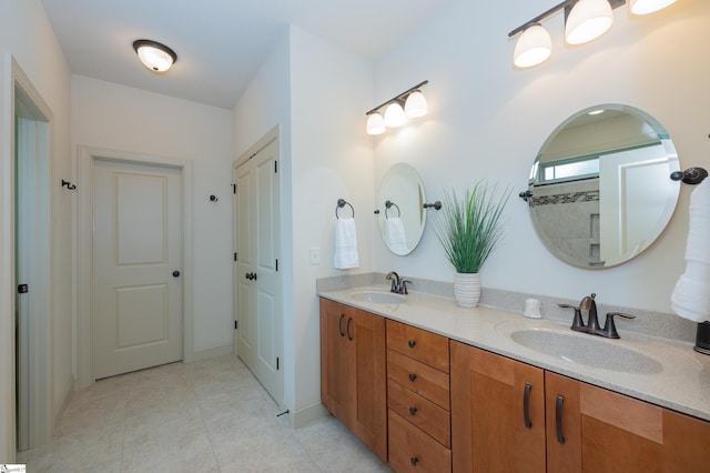 26 Bradstock Dr, Greer, SC 29650 - bathroom featuring double vanity and tile patterned flooring