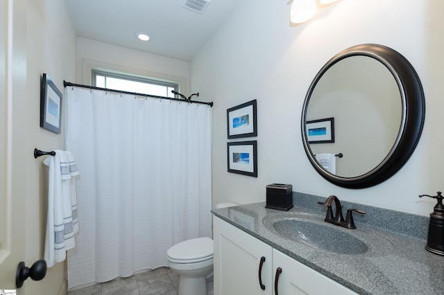 26 Bradstock Dr, Greer, SC 29650 - bathroom featuring vanity, toilet, and curtained shower