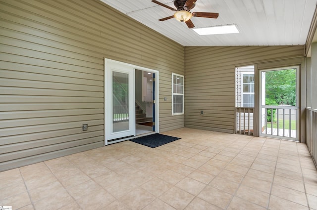 376 Woodsberry Shoals Dr, Duncan, SC 29334 - unfurnished sunroom featuring ceiling fan and lofted ceiling