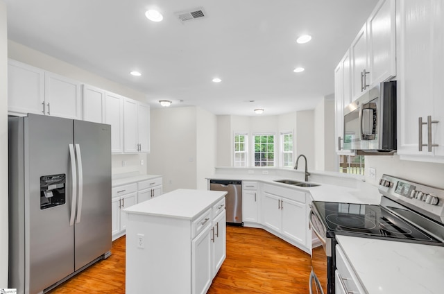 376 Woodsberry Shoals Dr, Duncan, SC 29334 - kitchen with stainless steel appliances, a sink, recessed lighting, light countertops, and light wood finished floors