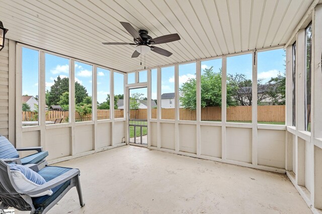 16 N Orchard Farms Ave, Simpsonville, SC 29681 - unfurnished sunroom featuring ceiling fan and plenty of natural light