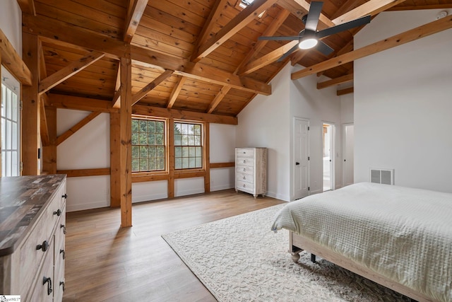 868 Old Hundred Rd, Pelzer, SC 29669 - bedroom featuring wood ceiling, light wood-type flooring, and baseboards