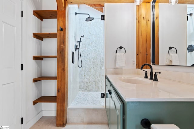 868 Old Hundred Rd, Pelzer, SC 29669 - bathroom featuring a stall shower and vanity