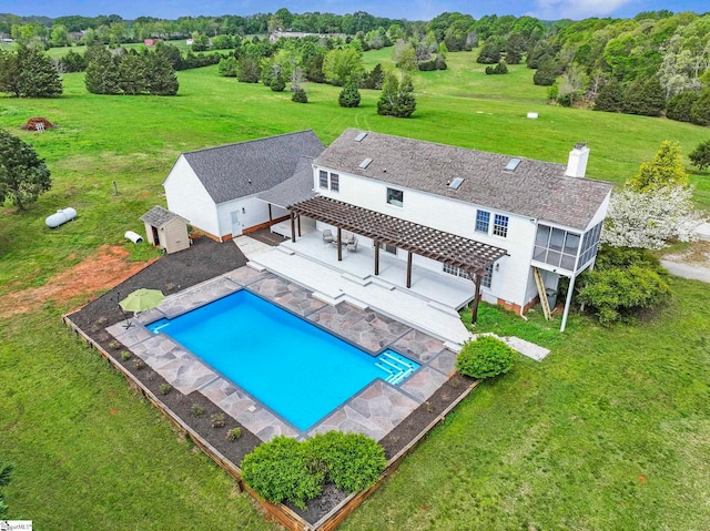 868 Old Hundred Rd, Pelzer, SC 29669 - swimming pool featuring a lawn, a patio area, and a pergola