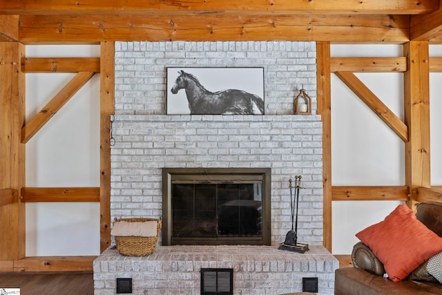 868 Old Hundred Rd, Pelzer, SC 29669 - living room featuring a fireplace and wood finished floors