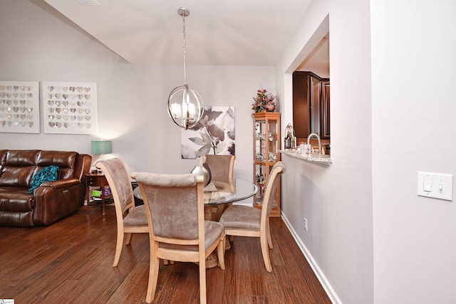 41 Irvington Dr, Greer, SC 29650 - dining room with a chandelier and dark wood-type flooring