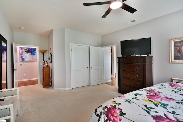 41 Irvington Dr, Greer, SC 29650 - bedroom featuring light colored carpet, baseboards, and ceiling fan