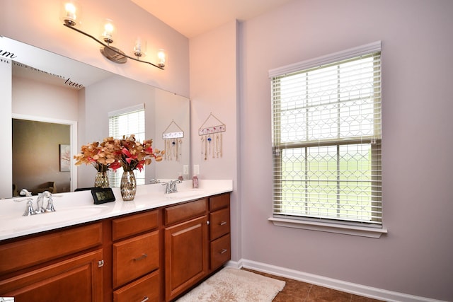 41 Irvington Dr, Greer, SC 29650 - full bathroom featuring double vanity, baseboards, and tile patterned floors