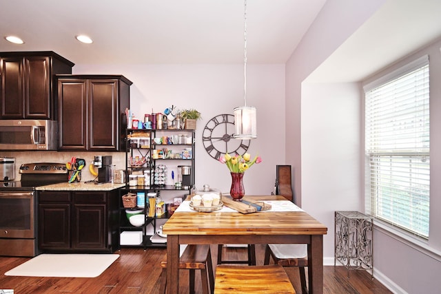 41 Irvington Dr, Greer, SC 29650 - dining space with dark wood finished floors and recessed lighting