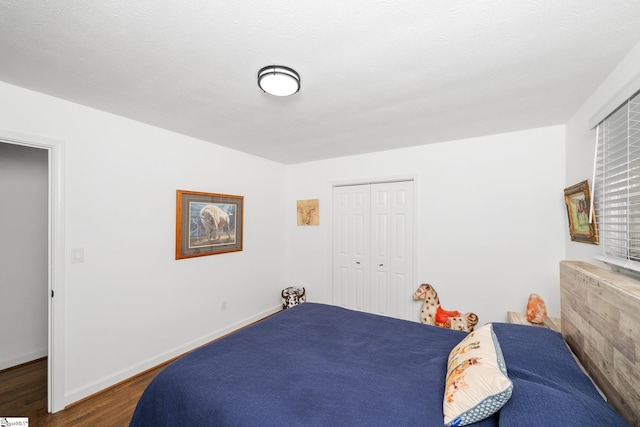 502 Hunts Bridge Rd, Greenville, SC 29617 - bedroom featuring wood finished floors, baseboards, and a closet
