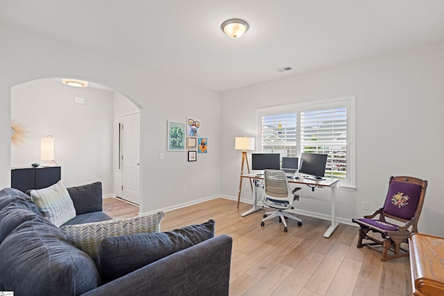 603 Betony Way, Greenville, SC 29607 - office space featuring arched walkways, light wood-style floors, and baseboards