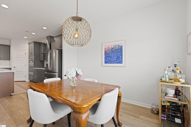 603 Betony Way, Greenville, SC 29607 - dining room with light wood finished floors, recessed lighting, and baseboards