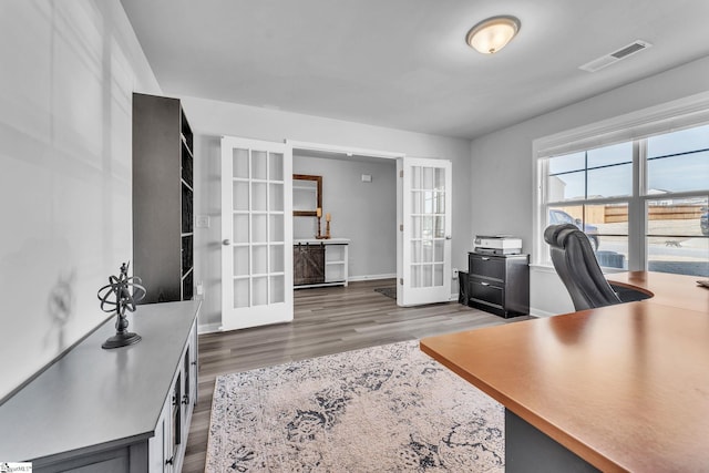 7096 Luna Mae Ct, Boiling Springs, SC 29316 - home office with french doors, wood finished floors, and baseboards