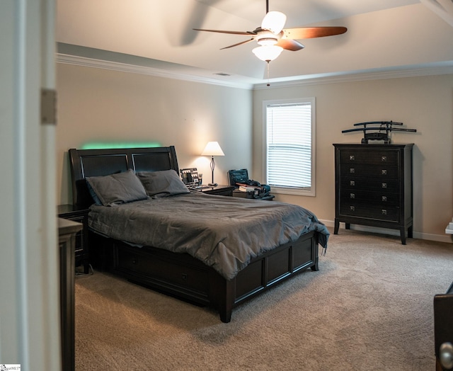 140 Belgian Blue Way, Fountain Inn, SC 29644 - bedroom with carpet, crown molding, a ceiling fan, and baseboards