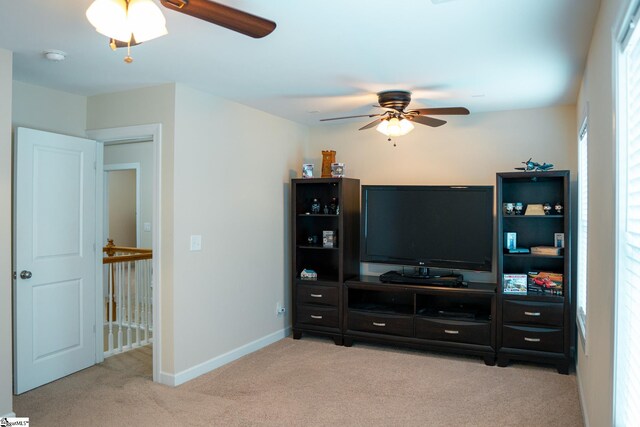 140 Belgian Blue Way, Fountain Inn, SC 29644 - carpeted living room with a ceiling fan and baseboards