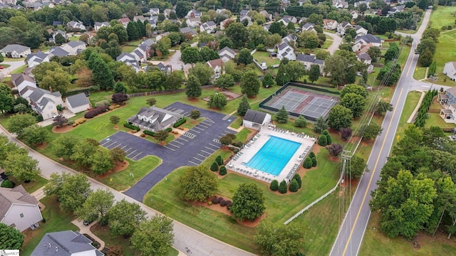 721 Dutchman Ct, Greer, SC 29651 - aerial perspective of suburban area featuring a pool area