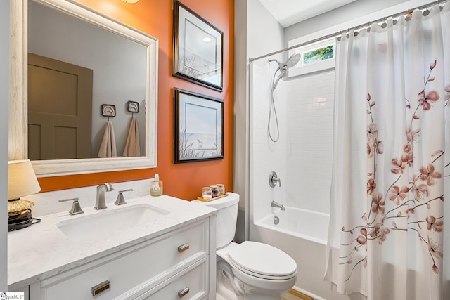 100 Grandview Dr, Anderson, SC 29625 - bathroom featuring toilet, shower / bath combo with shower curtain, and vanity