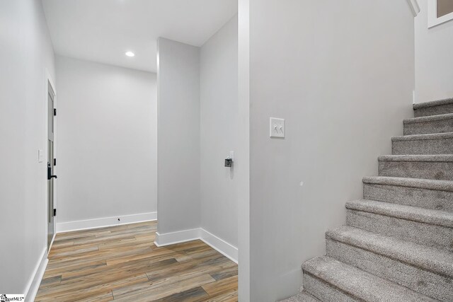 100 Grandview Dr, Anderson, SC 29625 - stairs featuring recessed lighting, wood finished floors, and baseboards