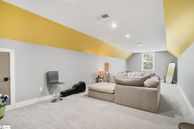 100 Grandview Dr, Anderson, SC 29625 - cinema room featuring carpet flooring, vaulted ceiling, baseboards, and recessed lighting