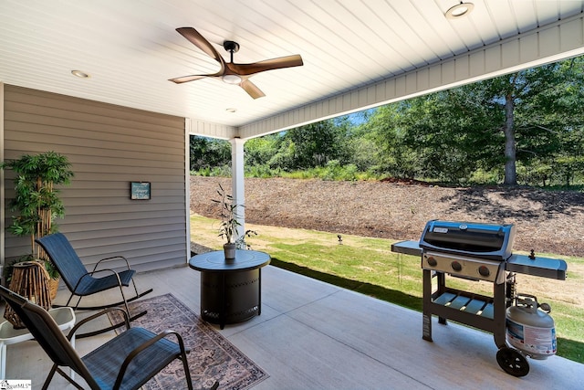 100 Grandview Dr, Anderson, SC 29625 - view of patio with a grill and ceiling fan