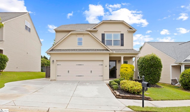 17 Penrith Ct, Simpsonville, SC 29681 - view of front of home featuring driveway, a garage, a front yard, and a shingled roof