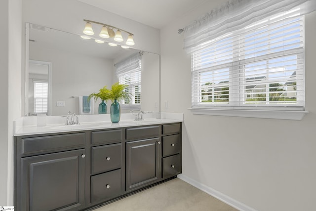 202 Walla Walla Ct, Greenville, SC 29607 - bathroom featuring double vanity and baseboards