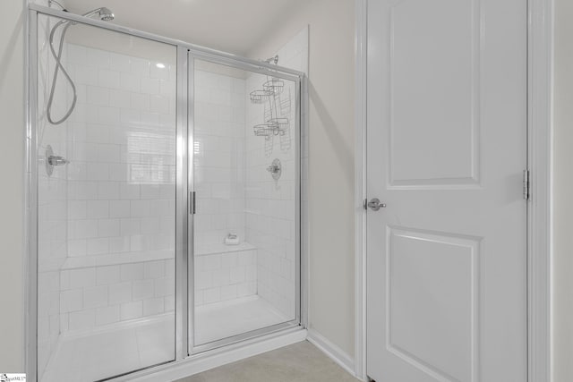 202 Walla Walla Ct, Greenville, SC 29607 - bathroom with a shower stall and tile patterned flooring