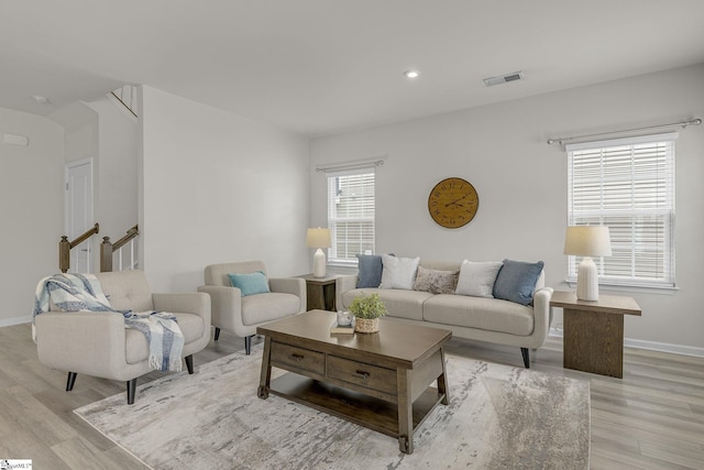 202 Walla Walla Ct, Greenville, SC 29607 - living area featuring light wood-style floors, baseboards, and recessed lighting