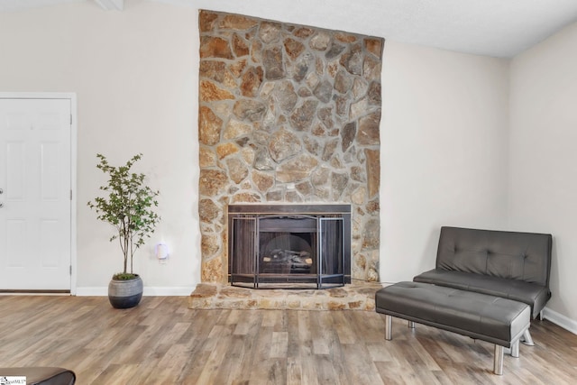 113 Sedgefield Ct, Anderson, SC 29621 - living area featuring wood finished floors, baseboards, and a fireplace