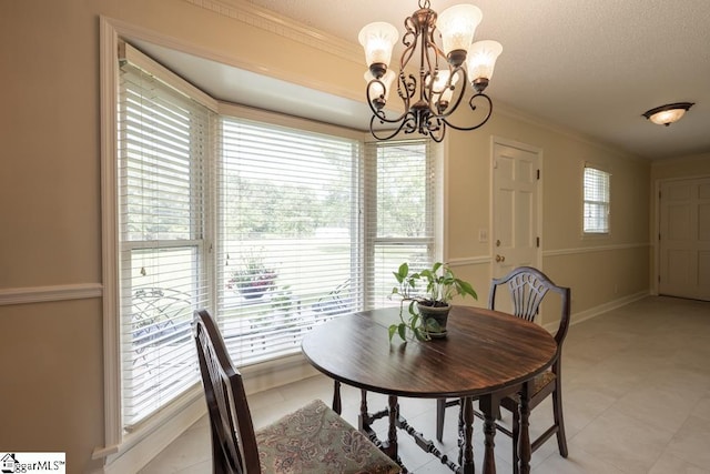450 Hammett Store Rd, Lyman, SC 29365 - dining room with a chandelier, ornamental molding, and baseboards