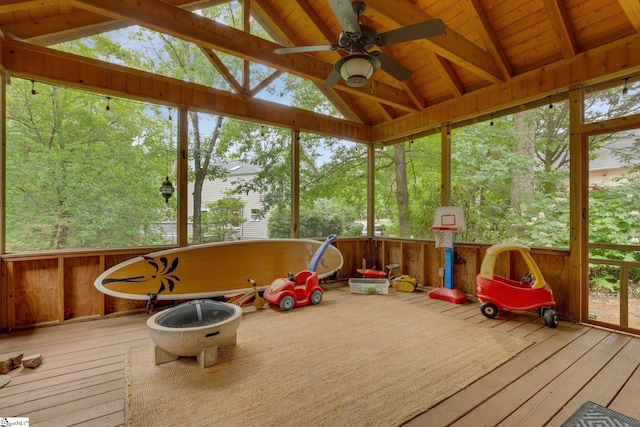 304 Oak Brook Way, Taylors, SC 29687 - unfurnished sunroom featuring ceiling fan