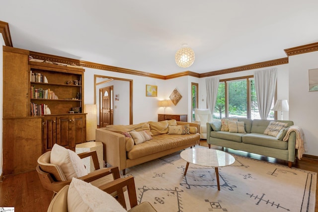 304 Oak Brook Way, Taylors, SC 29687 - living room featuring crown molding and light wood finished floors