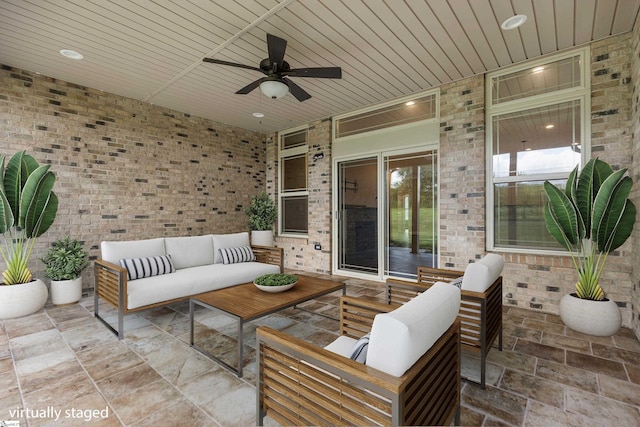 121 Floyd Meadow Dr, Inman, SC 29349 - view of patio featuring an outdoor living space and a ceiling fan