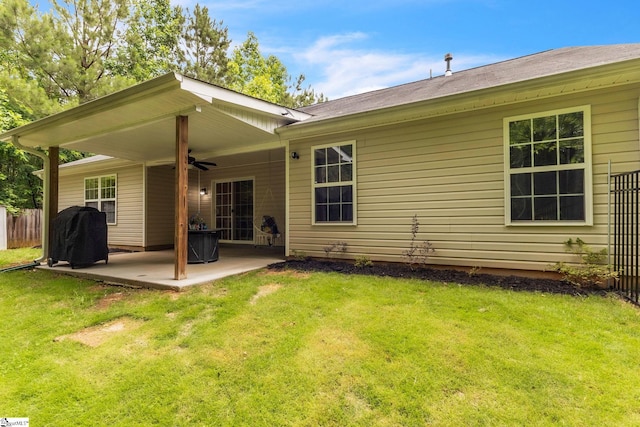 137 Mediterranean Ave, Anderson, SC 29621 - back of house with a ceiling fan and a patio area