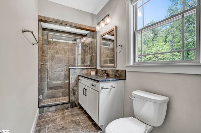 1061 Hidden Glory Dr, Landrum, SC 29356 - full bathroom featuring healthy amount of natural light, vanity, toilet, and a stall shower