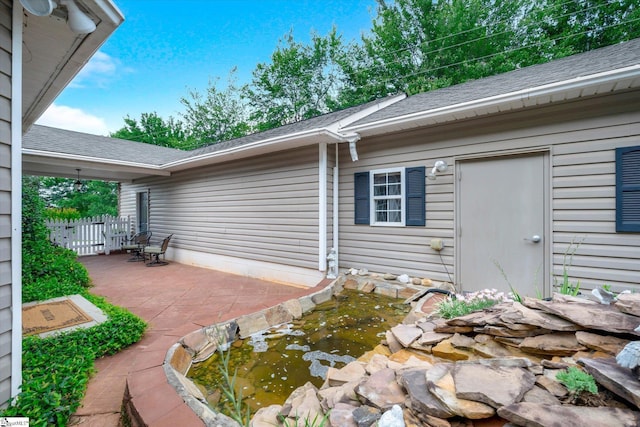 1783 Brockman Mcclimon Rd, Greer, SC 29651 - view of patio / terrace with a garden pond