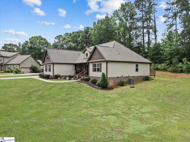 124 Still Creek Ct, Easley, SC 29640 - view of front of property featuring central AC, a front lawn, and crawl space